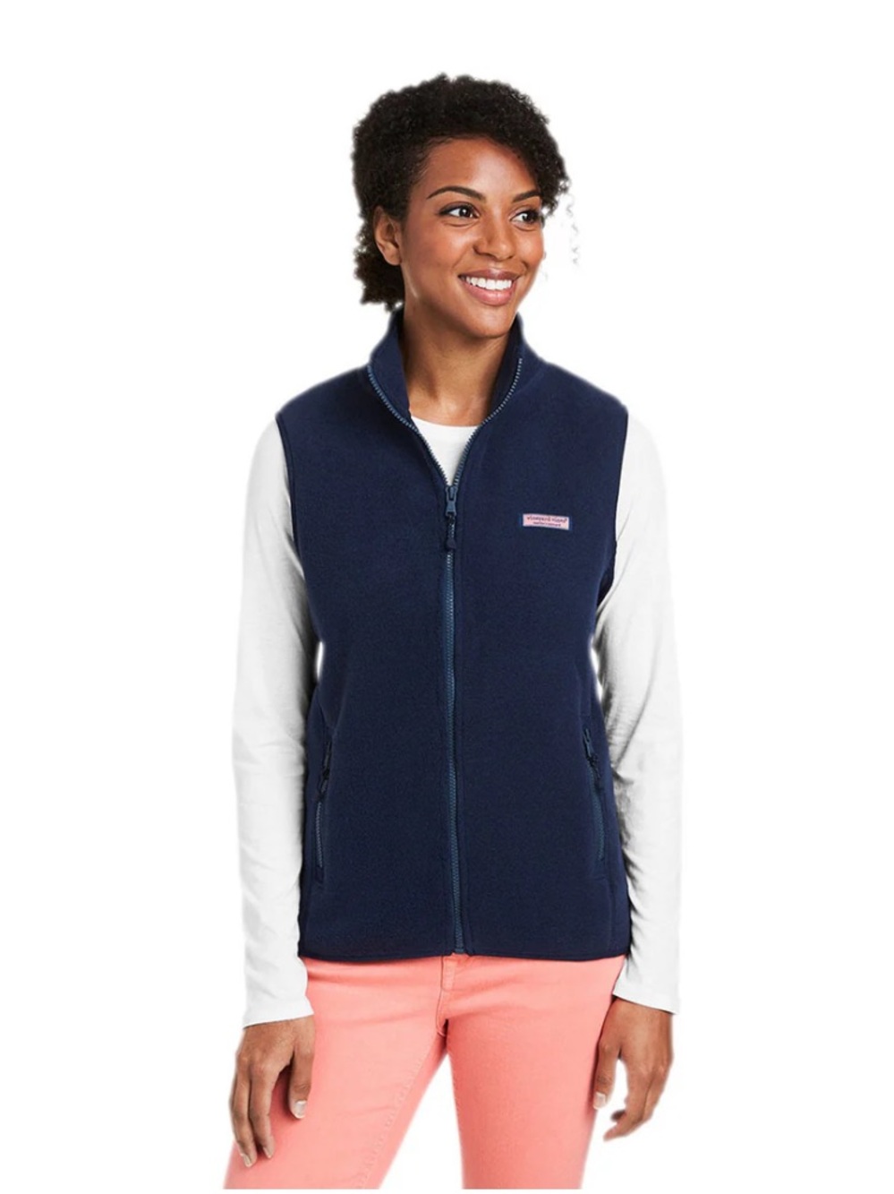Vineyard Vines Women's Navy Harbor Fleece Vest